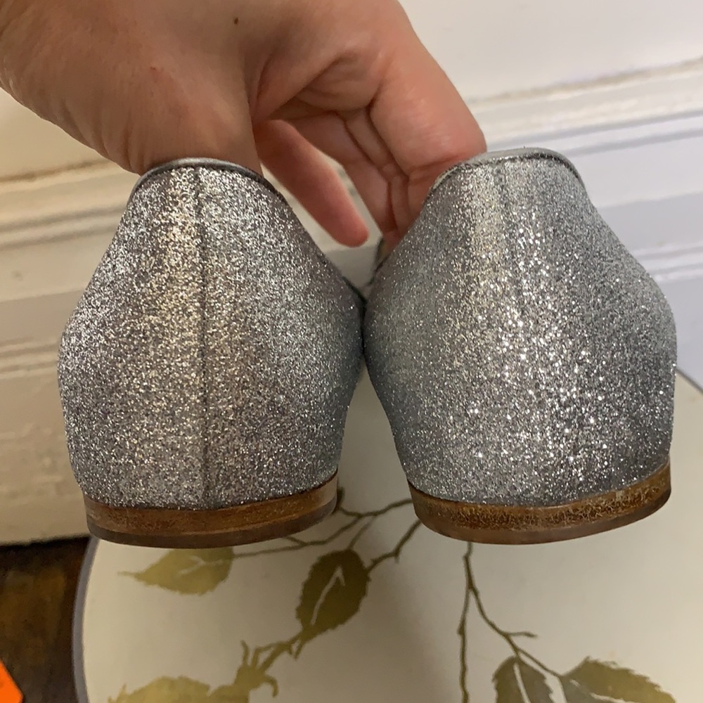 Vintage Prada Silver Sparkle Flat Loafers - Picture 9 of 16